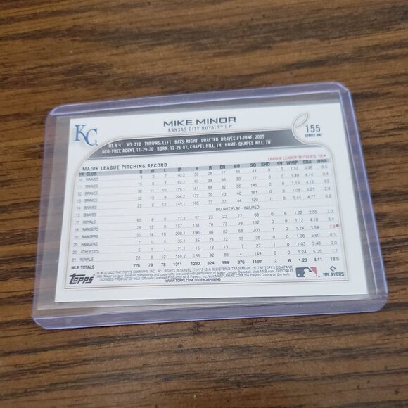 2022 Topps Series 1 Rainbow Foil Mike Minor #155 Kansas City Royals - Picture 3 of 3